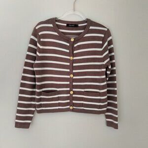 Automet  striped cardigan is a brown and white knit top size S